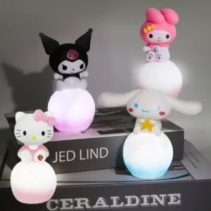 Sanrio Luz Nocturna Anime Hello Kitty Melody Kuromi Canela LED Quarto Decoração De Cabeceira Kids Toy Children Gift