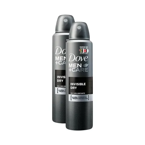 Kit 2 Desodorantes Dove MenCare Antitranspirante Aerossol Invisible Dry 150ml