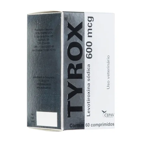 Tyrox 600mcg 60 Comprimidos Repositor Hormonal P Cães