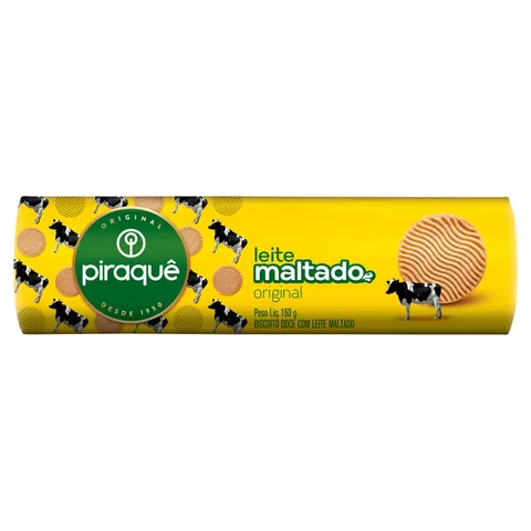 Biscoito Leite Maltado Piraquê Pacote 160g