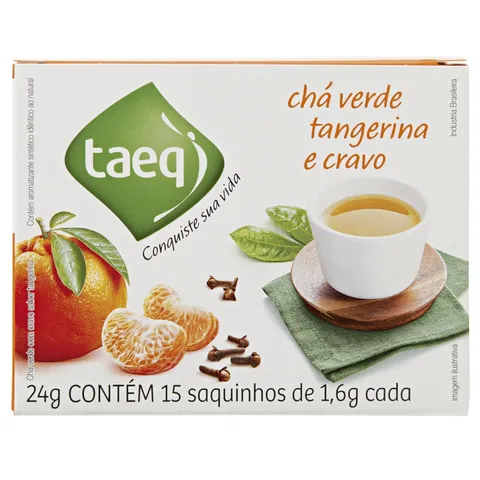 Chá Verde Tangerina e Cravo Taeq Caixa 24g 15 Unidades
