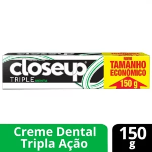 Creme Dental com Flúor e Cálcio Menta Triple 150g Closeup