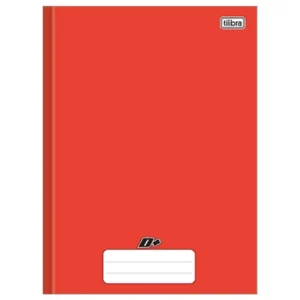 Caderno brochurão capa dura universitário 1X1 48 folhas D mais Vermelho Tilibra