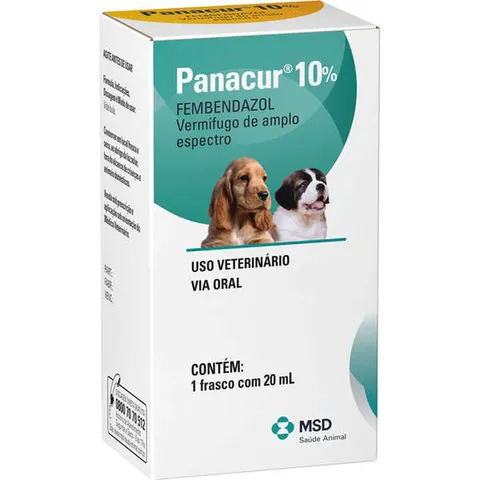 Panacur 10 Suspensão Oral MSD Saúde Animal Vermífugo 20 mL
