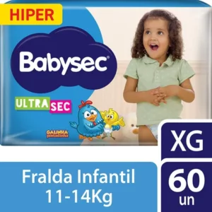 Fralda Babysec Galinha Pintadinha Ultrasec Hiper Tamanho XG 60 unidades