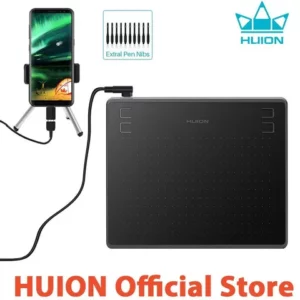 Tablet De Desenho Huion HS64H430P Para TelefoneAndroidWindows Com Caneta Sem Bateria Stylus E 4 Teclas Expressos