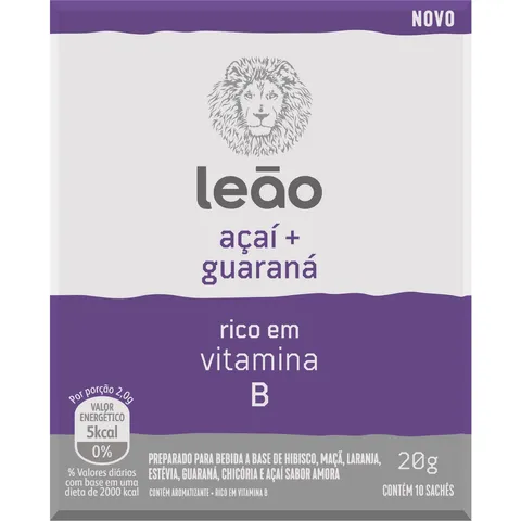 Vitamínico Leão Açaí e Guaraná 10 Sachês