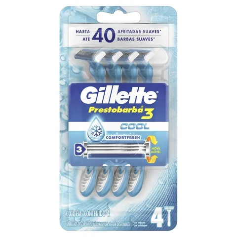 Aparelho de Barbear Gillette Prestobarba 3 Ice 4 unidades