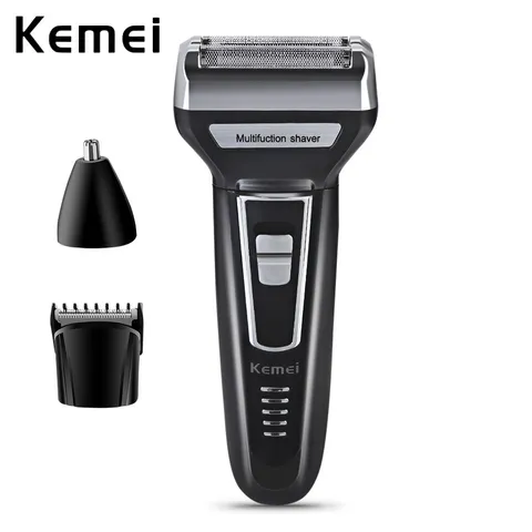 Kemei KM6558 3 Em 1 Barbeador Elétrico Multifuncional Para Homem Aparador De Pêlos Do Nariz Recarregável Máquina De Barbear