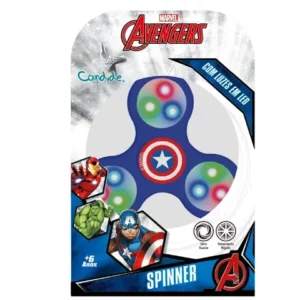 Fidget Spinner Marvel Com Luzes Capitão América