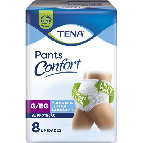 Roupa Intima Tena Pants Confort GEG com 8 unidades