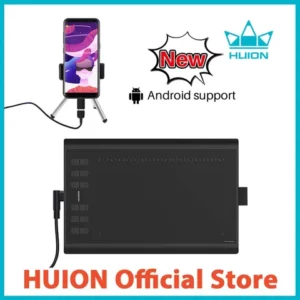 Huion Inspiroy H1060P Tablet de desenho gráfico com Stylus de resposta de inclinação sem bateria e sensibilidade de pres