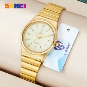 Relógio SKMEI Para Mulheres Marca original De Quartzo De Ouro Casal De Relógios À Prova Dágua Senhoras