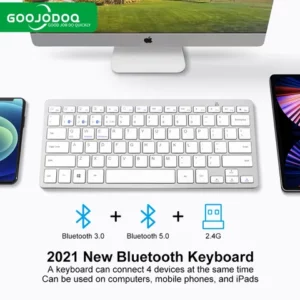 Goojodoq Envie um presente Um para três teclado Bluetooth sem fio