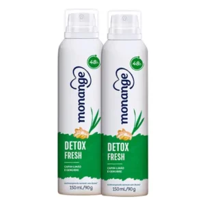 Desodorante Monange Detox Fresh Aerosol Antitranspirante 48h 150ml Kit com duas unidades