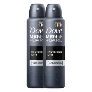 Kit 2 Desodorante Dove Men Care Invisible Dry Aerosol Antitranspirante 89g