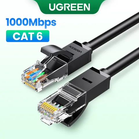 Cabo Ethernet Ugreen 1000Mbps Cat 6 Rede Lan UTP Gigabit Fio De Para Roteador RJ45 Laptop Cat6