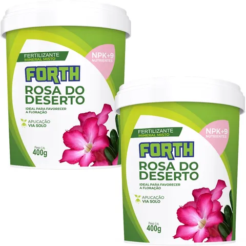 Kit 2 Adubo Fertilizante Forth Rosa Do Deserto 400g Floração Forth