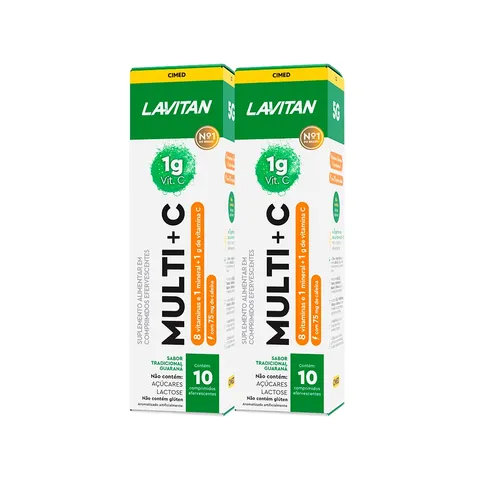 Multivitamínico Lavitan MultiC Guaraná E Cafeína 2 Caixa