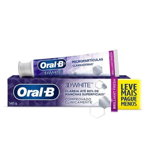 Creme Dental OralB 3D White Anticáries Com Flúor 140g