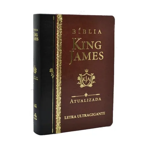 Bíblia King James Atualizada KJA Letra Ultra Gigante Capa Marrom e Preta