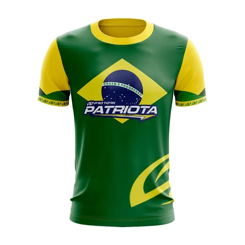 Camisa Do Brasil Casual Infantil Exclusiva Pro Tork Patriota Verde