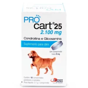 Pro Cart 2100mg 25Kg C 60 Comprimidos Suplemento P Cães