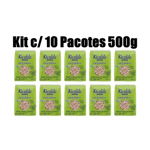 Kit 10 Pacotes Feijão Orgânico Tipo 1 500g Kicaldo