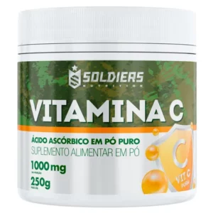 Vitamina C em Pó Ácido Ascóbico 250g 100 Pura Importada Soldiers Nutrition