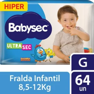 Fralda Babysec Galinha Pintadinha Ultrasec Hiper Tamanho G 64 unidades