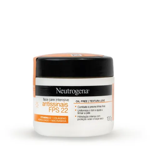 Hidratante Facial Neutrogena Face Care Intensive Antissinais FPS 22 100g