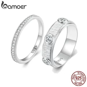 Bamoer 925 Instrumentos Diamantados Passados Em Prata VVS1 D Cor Moissanite Ring Joalheria Noivado Presentes De Casamento Tamanho 10