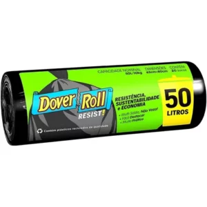 Saco Para Lixo Resist Preto 50L 20un Dover Roll