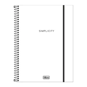 Caderno capa plástica universitário 10x1 160 folhas Neon Branco Tilibra