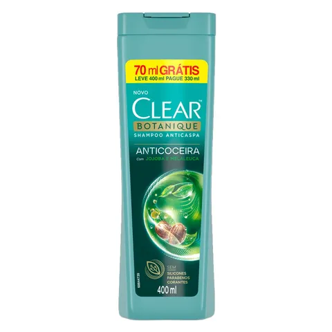 Shampoo Clear Anticaspa Anticoceira Leve 400ml Pague 330ml