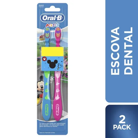 Escova Dental Infantil OralB Mickey 2 Unidades