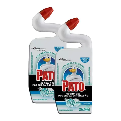 Kit 2 Desinfetante Pato Uso Geral Cloro Gel Marine 500ml