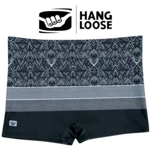 Sunga Hang Loose Boxer Box Forrada Estampa Listrada com Cordao de Regulagem Masculina Moda Praia