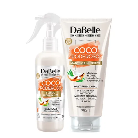 Kit DaBelle Hair Intense Coco Poderoso Fluido Hidratante Manteiga Nutritiva 2 produtos