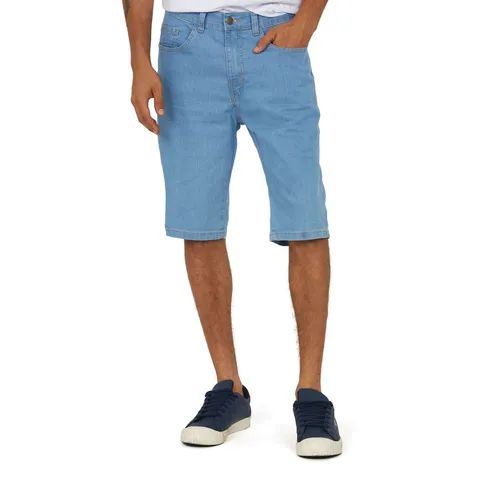 Bermuda Masculina Jeans Pespontada Polo Wear Jeans Claro