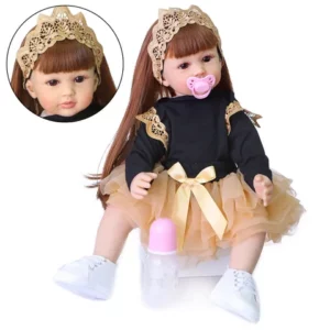 NPK Boneca Reborn 24inch Soft Silicone Vinyl Doll 60cm Soft Silicone Reborn Baby Doll Newborn Lifelike Bebes Reborn Doll