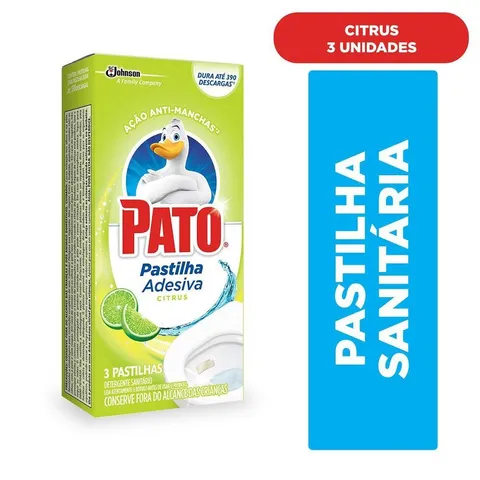 Detergente Sanitário Pato Pastilha Adesiva Citrus 3 Unidades
