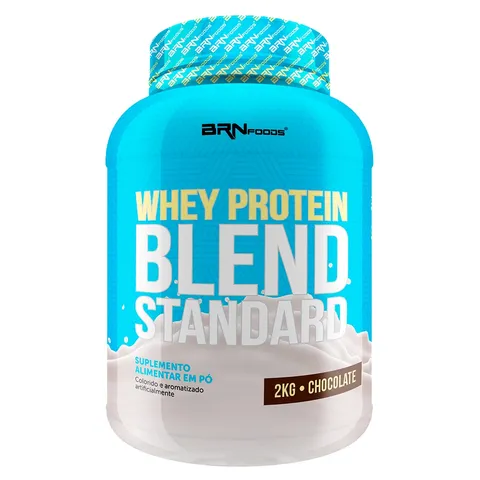 Whey Protein Blend Standard 2Kg BRN Foods Suplemento em pó para ganho de massa muscular e academia