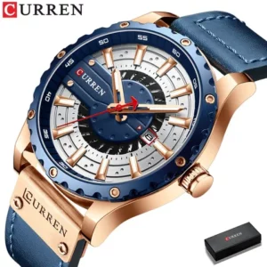 CURREN Mens Watches Top Brand Fashion Leather Casual Quartz waterproof 8374
