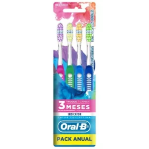 Escova Dental OralB Indicator Color Collection 35 Pack Anual 4 unidades