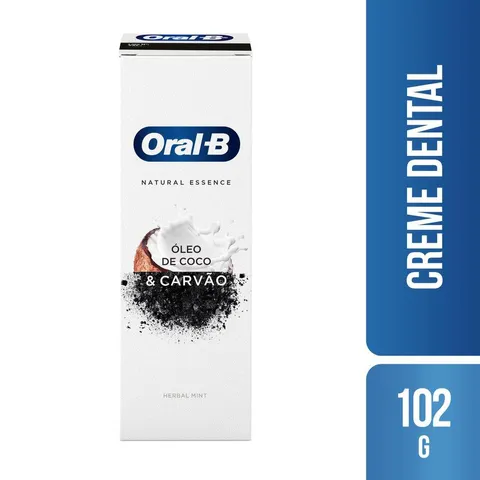Creme Dental OralB Natural Essence Com Óleo de Coco e Carvão 102g