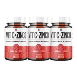 Kit 3x Vitamina C 1000mg Zinco 60 Comps Iridium Elements