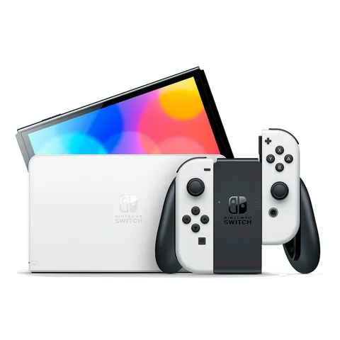 Console Nintendo Switch Oled com JoyCon Branco HBGSKAAA2