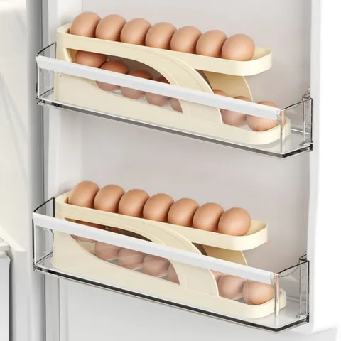 Dispenser Automático De Ovos 2 Andares Para Refrigerador Bancada Organizador de Cozinha