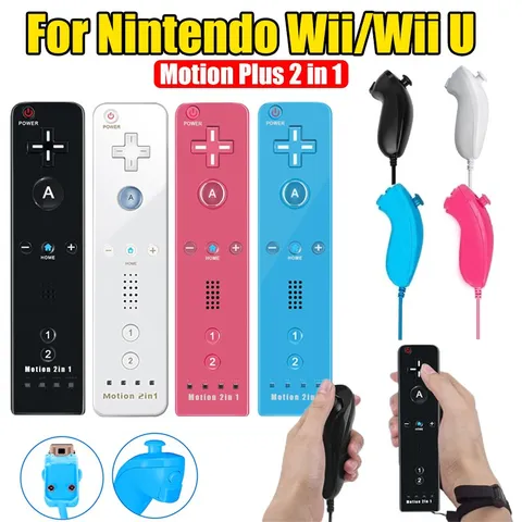 DATA FROG Para Nintendo Wii U Joystick 2 Em 1 Controlador Remoto Sem Fio Gamepad Set Motion Plus Com Caixa De Vídeo Silicone